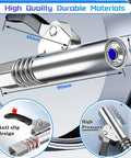 Heavy Duty Grease Gun Coupler Kit With Quick Lock Release, illustration showing dimensions and features, high pressure 12000 PSI
