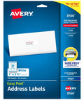 Foolproof Easy Peel Address Labels For Inkjet Printers White Rectangle Sheets Size One X Two Point Six Box Of 750 on blue packaging.