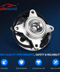 Front view of a six-lug wheel bearing and hub assembly for 2011-2014 Ford Expedition with ABS and RWD.