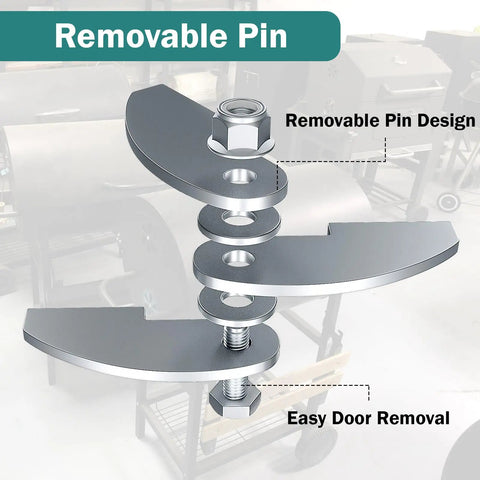 Heavy Duty Eight Inch By Two And A Quarter Inch BBQ Smoker Hinges Weld On Steel Door Hinges For Three Sixteenths Inch Plate