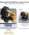 Built Tough Three Quarter Inch Garden Hose Shut Off Valve Set With Ergonomic Handle Solid Brass Construction on scale