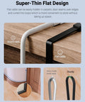 Cat 8 Ethernet Cable 10 Ft Black for Fast Home Network, comparison of flat and round cable designs, highlighting slimness.