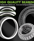 Jeemiter trailer bearing kit for #84 spindle, four hub bearings with 1.98-inch dust covers and grease seals