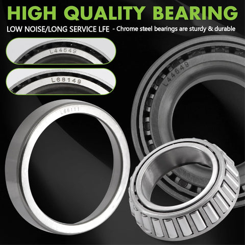 Jeemiter trailer bearing kit for #84 spindle, four hub bearings with 1.98-inch dust covers and grease seals