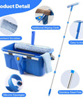 Pro Grade Window Cleaning Kit with bucket, squeegee, microfiber scrubber, and stainless steel pole, perfect for home and car windows.