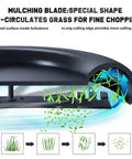 42 Inch Mower Blades For Cub Cadet Ultima ZT1 42 XT1 42 LT42 And Troy Bilt Bronco Pony 42 Zero Turn Riding Mower Mulching Replacement 9420616A 7420616A Pro Grade Boss Level Heavy Duty close-up view of blade design and grass choppings