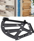 Heavy Duty 3 Layer Shoe Cabinet Bracket Kit with steel black drawer hinges for flippin drawers, shown in home installation.