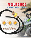 Dirt Bike Gas Fuel Line Hose And Inline Filter Kit For 50cc To 250cc Dirt Bikes ATVs Scooters And Go Karts Fits GY6 Taotao Coolster Apollo SSR Series Moped Pocket Bike And Chinese ATVs Black