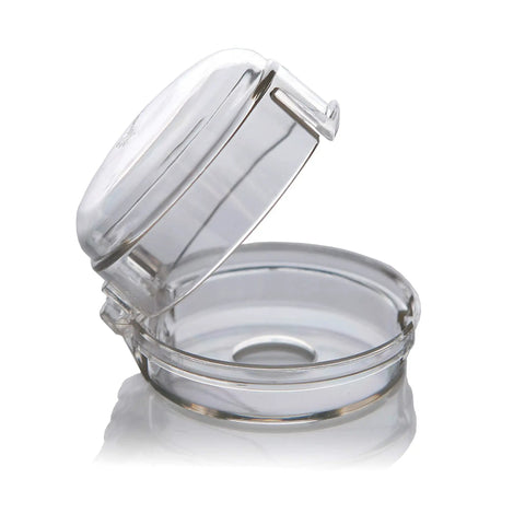 Clear Stove And Oven Knob Safety Cover Set L730A Five Count Pack Easy To Install Kid Safe Kitchen Accessory open view