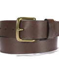 Men's Bridle Leather Belt With Classic Harness Buckle And Scratchless Design, Durable Full Grain Leather For Dope Everyday Workwear, Brown