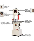 14-Inch Woodworking Band Saw With 1.75 HP Dual Voltage 115/230V 1Ph Black-Coated Cast Iron Table