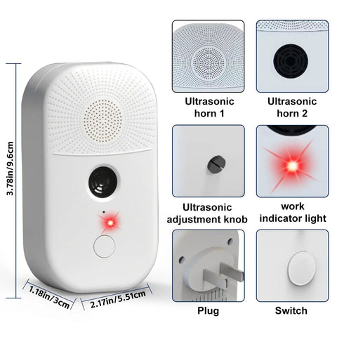 Ultrasonic Bat Repellent Plug In Indoor With Adjustable Frequency Deterrent Devices Humane No Fuss And Easy On People And Pets