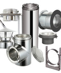 Heavy Duty Through The Wall Kit With Spark Guard Chimney Cap For 8 Inch 304 Stainless Steel Class A Double Wall All Fuel Insulated Pipe components.