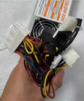 Rock Solid Industrial Computer Power Supply PC12U Series with multi-colored wires, designed for heavy-duty workstations.