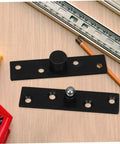 Heavy Duty Hidden Door Hinge Kit With Concealed Pivot for Secret Bookshelf Doors in Black Finish on wooden surface