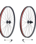 26 Inch MTB Wheel Set Aluminum Alloy Double Wall Rims Front And Rear Wheelsets With Bearing Hubs For 6 Bolt Disc Brakes And 7, 8, 9, 10, 11 Speed Cassettes shown from side