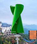 600W 12V Vertical Wind Turbine With Maglev Axis Coreless Permanent Magnet Generator Green FRP Blades Windmill With MPPT Charge Controller