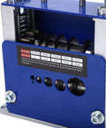 Pro Grade Wire Stripping Machine Hand Crank Or Drill Powered With 6 Hole V Groove For 3.5 To 17 Mm Cables Adjustable Cutting Depth Portable Insulation Stripper Tool For Fast Clean Wire Prep, blue steel body