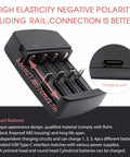 USB Universal Smart Battery Charger For 3.2V LiFePO4 Batteries With NiZn Compatibility showing ports and dimensions