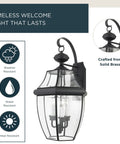 Newbury 23 Inch Outdoor Wall Lantern, 3 Light Mystic Black With Clear Beveled Glass, French Country Style Porch Light, wet location