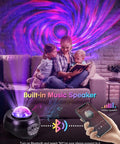 Family enjoys Galaxy Star Projector Night Light With App Remote Dope Nebula Sky Projection scene in living room