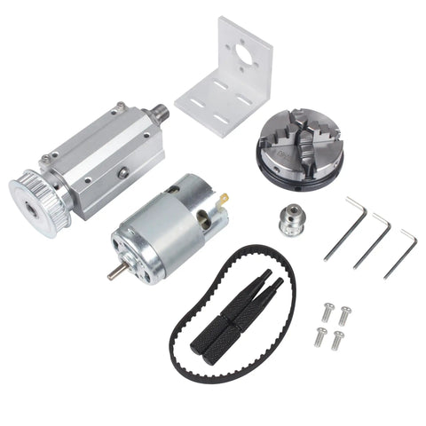 4 Jaw 63mm Self Centering Lathe Chuck For CNC Lathe And Woodworking Projects Multi Function Spindle Motor Chuck With 6000 12000 RPM 12 To 24V DC Forward And Reverse
