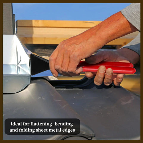 Using sheet metal hand seamer set for bending metal edges