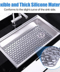 Must Have Premium Silicone Sink Protector Mat For Kitchen Sink Cut To Fit 25.8 Inch By 13.8 Inch in stainless steel sink