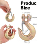 Ten Pack Five Sixteenth Inch Forged Steel Clevis Slip Hooks With Safety Latch For Towing And Winch Heavy Duty G70, size comparison in hand.