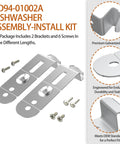Keep Your Kitchen Rock Solid With Heavy Duty Dishwasher Mounting Bracket Kit Featuring Premium Stainless Steel Hardware Samsung Compatible Anti Vibration Stabilizer And Flush Screw Set For Easy Quick Install. Image of galvanized steel brackets and screws.