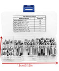 Heavy Duty Stainless Steel Self Tapping Thread Inserts Set M3 To M16 Inner Thread Repair Kit, 50 Pieces, Pro Grade Industrial Fastener Repair For Cars, Machinery, And Home Projects. Plastic case with assorted stainless inserts