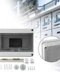 Dang Tough Surface Mounted Distribution Box With Eight Circuit Slots Hella Weatherproof Ip65 Rating Heavy Duty Abs Housing For Indoor And Outdoor Electrical Jobs No Sweat Pre Drilled Wall Mounting Kit with accessories.