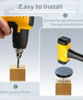 Installation steps for Eight Piece Round Black PTFE Furniture Sliders With Nonslip Rubber Grip Three Quarter Inch Glides.