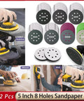 Super Heavy Duty 122 Piece Hook And Loop Wet Dry Sanding Disc Assortment Set With Three Interface Pads for wood and automotive polishing