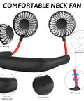 Neck Wearable Portable Fan With 2500mAh Battery USB Rechargeable Hands Free Dual Head Rotatable Mini Face Cooling Personal Fan