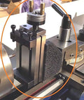 Hella Sturdy Mini Vertical Slide With A Sweet 2 Inch Steel Vice And Quick Milling Attachment For Small Bench Lathes, detailed view.