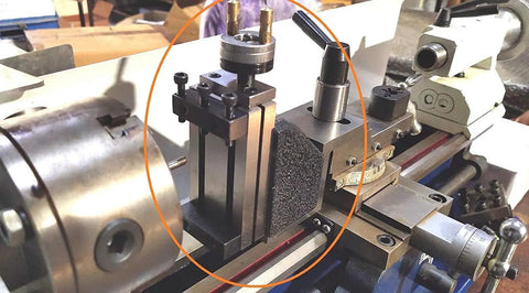 Hella Sturdy Mini Vertical Slide With A Sweet 2 Inch Steel Vice And Quick Milling Attachment For Small Bench Lathes, detailed view.
