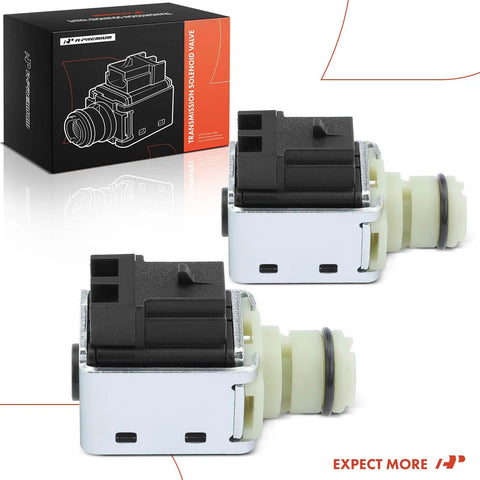 4L60E And 4L65E Shift Solenoid Valve Set Of 2 For Automatic Transmissions, Top Notch Replacement Solenoids For Cadillac Escalade Suburban Tahoe Avalanche Blazer Astro Caprice Fleetwood And Other GM SUVs, two-pack