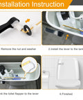 Installation instructions for Universal Metal Front Mount Toilet Handle Kit In Matte Black With Brass Flush Lever