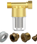 Brass Inline Spin Down Sediment Water Filter For Washer Shower And Well Water Forty Micron Easy Install With Three Quarter Inch GHT