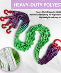 6.6 Ft Four Leg Bridle Web Sling Kit 6600 Lb Polyester Lifting Sling With Four Hooks And Two Extra Hook Free Straps