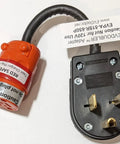 Smooth Plug And Play Dope Level 2 Electric Vehicle Charging Adapter 240V Nema 6 50 Outlet with orange safety connector.