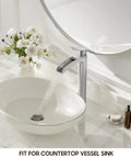 Brushed Nickel Tall Vessel Sink Faucet With Single Hole And Single Handle Waterfall Style for countertop bathroom
