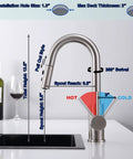 Bar Sink Faucet With Pull Out Sprayer For Single Hole Mount One Handle Stainless Steel Brushed Nickel Modern Small Kitchen Faucet in use