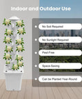 Space Saving 6 Tier Hydroponic Grow Tower Kit With 30 Planting Sites And Water Pump Self Watering Vertical Garden indoors
