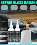 Windshield Crack Repair Kit 2 Pack With Glass Repair Liquid For Quick Fix Of Cracks On Windshields Windows And Mirrors 50ml