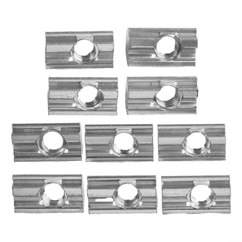 Kickass Aluminum Sliding Blocks with a Stainless Steel Spring Ball Swivel, M8 T-Nut set of 10 for solar panel racks.