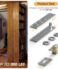 Beefed Up Heavy Duty Pivot Hinge Kit For Hidden Doors And Bookcase Doors 180 Degree And 360 Degree Rotation 300 Lb Load Capacity Stainless Steel 304 Anti Rust Invisible Hardware For Swinging And Sliding Doors with specifications