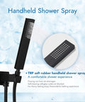 Matte black handheld shower spray from Waterfall Bathtub Faucet Wall Mounted Tub Filler With Handheld Shower Spout One Handle Shower Kit