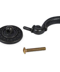 Close-up of 6 Pack Vintage Antique Black Drawer Pulls Handles With 5.5 Inch Hole Center showing zinc alloy material and hardware.